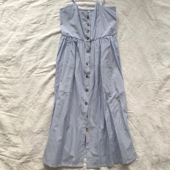 Blue and White Striped Summer Dress - Picture 2 of 6
